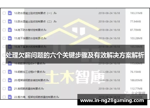 处理欠薪问题的六个关键步骤及有效解决方案解析